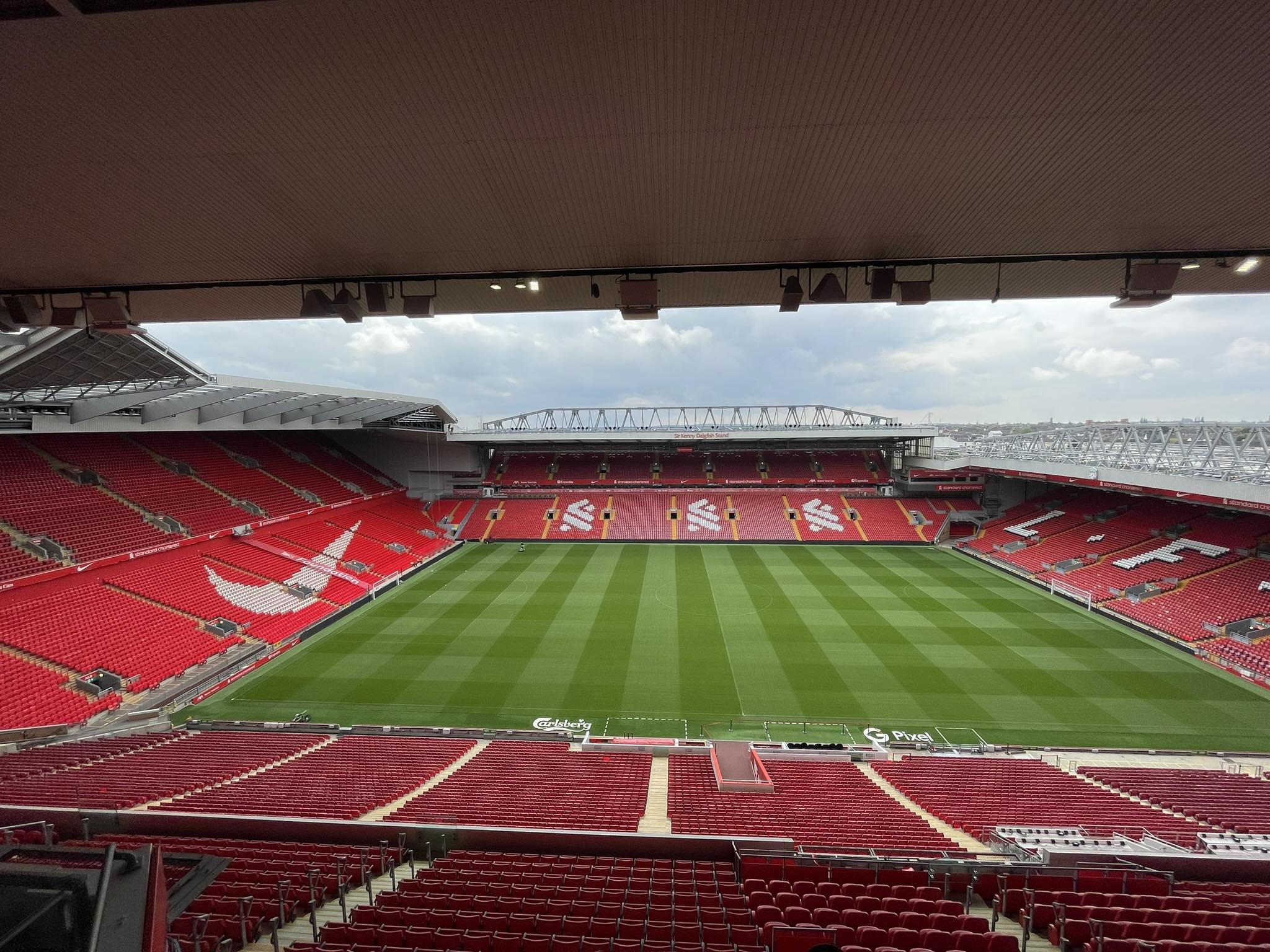 Inside Anfield stadium in Liverpool