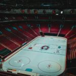 Hockey rink and crowd inside Bell Centre in Montreal