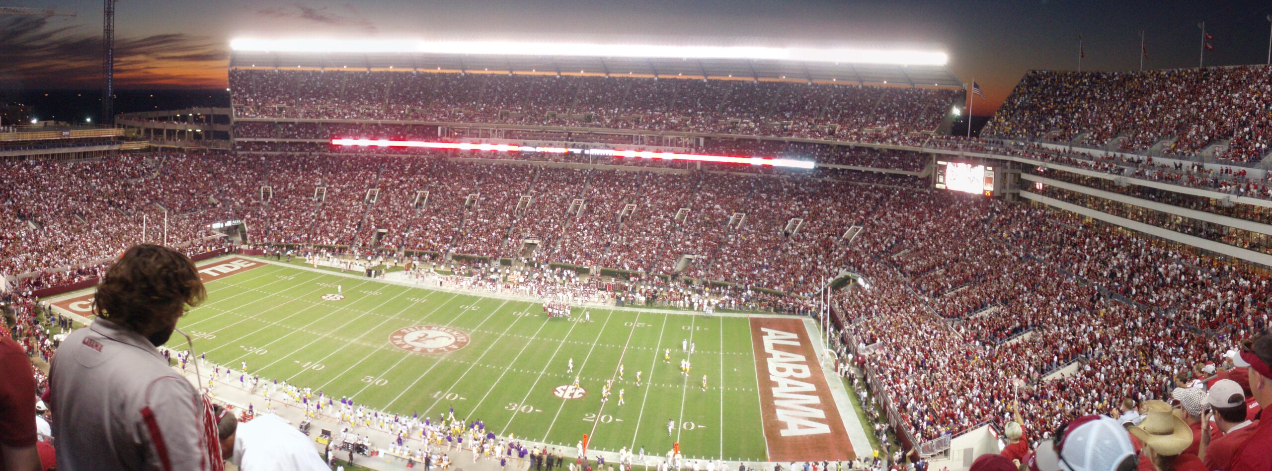 Bryant-Denny Stadium during an Alabama night football game