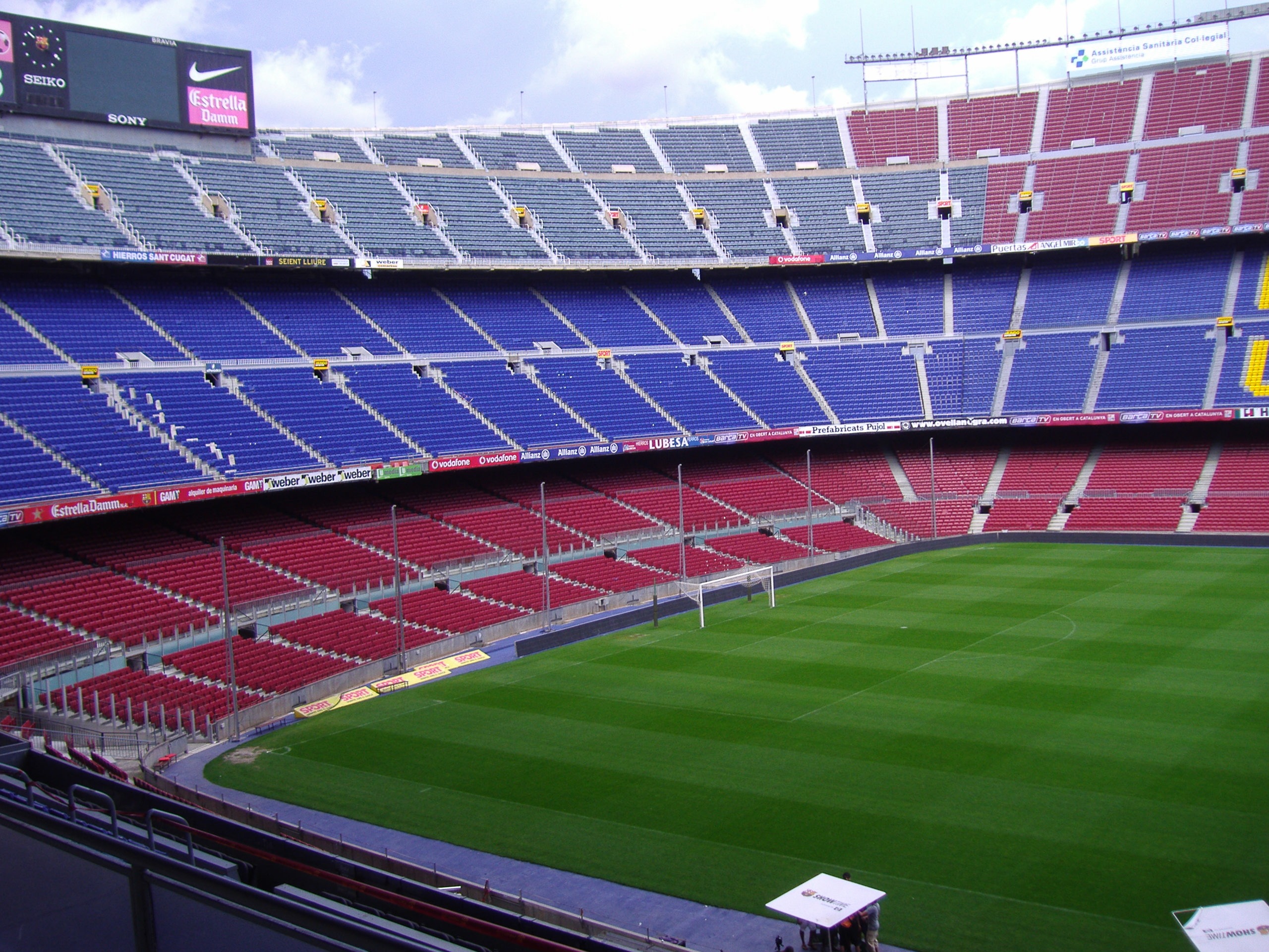 Inside Camp Nou in Barcelona