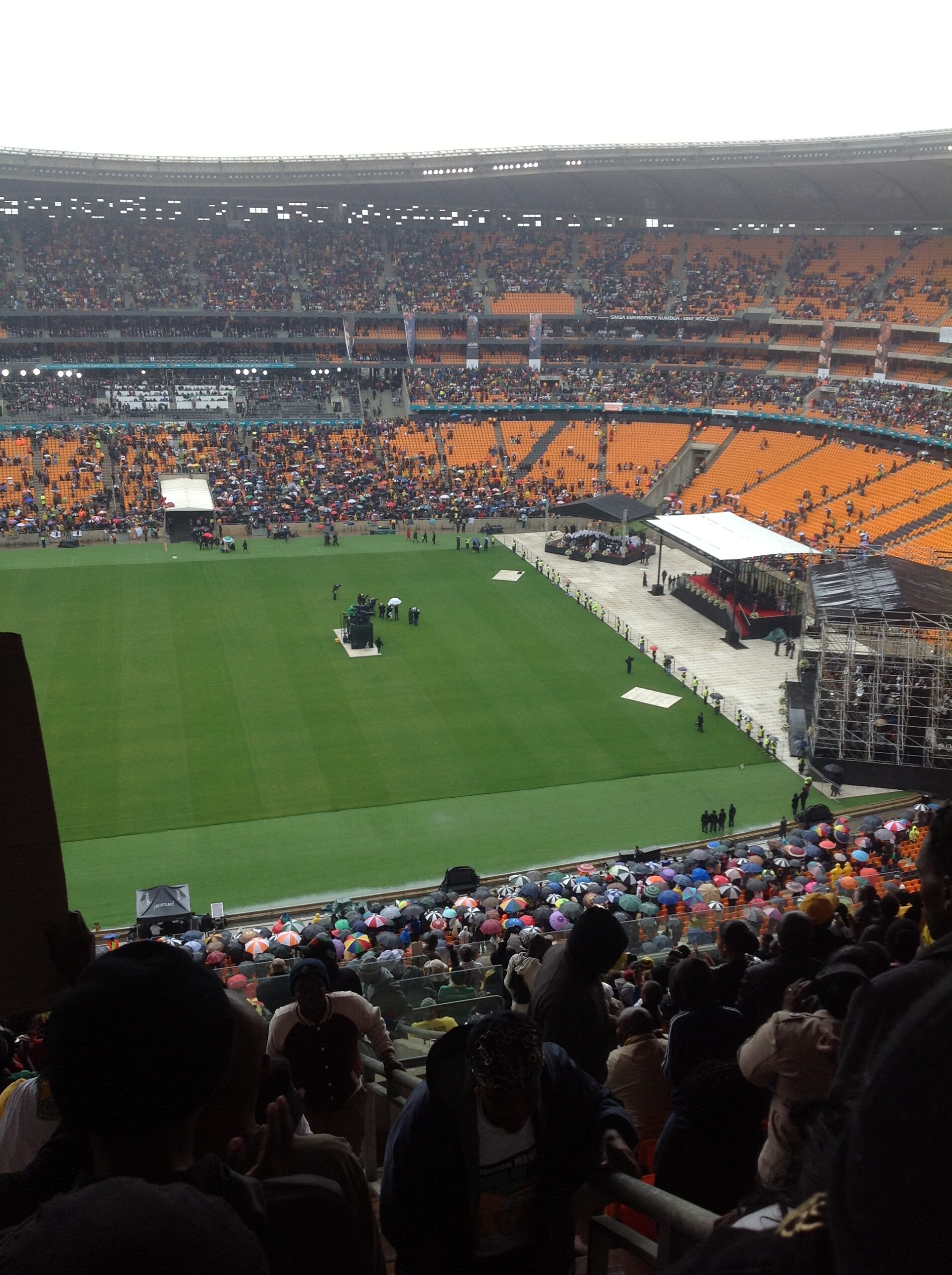 Interior view of FNB Stadium in Johannesburg