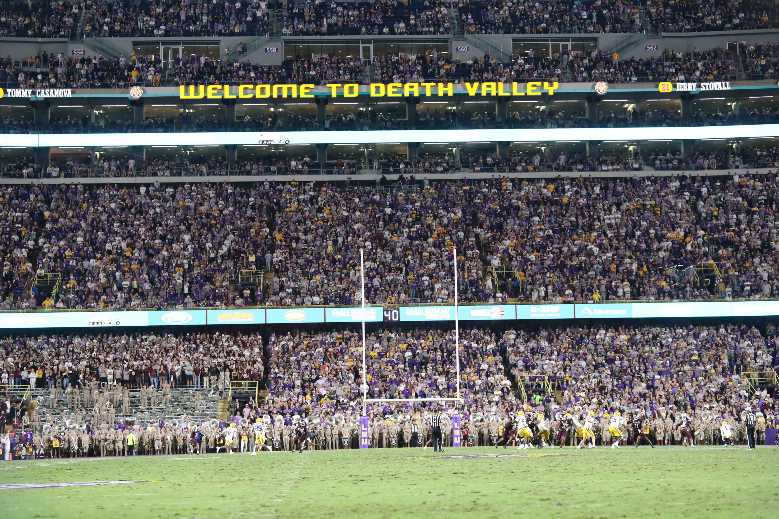 Packed crowd inside LSU Tiger Stadium in Baton Rouge during a football game