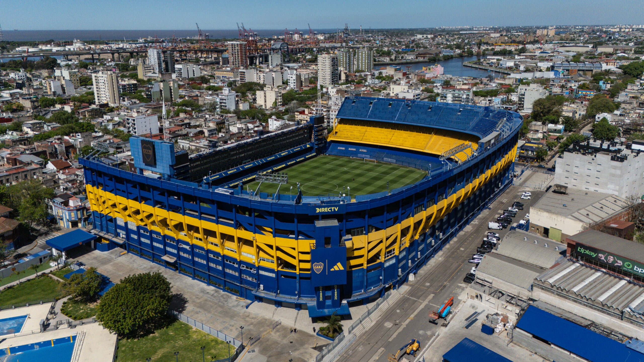Aerial view of La Bombonera in Buenos Aires