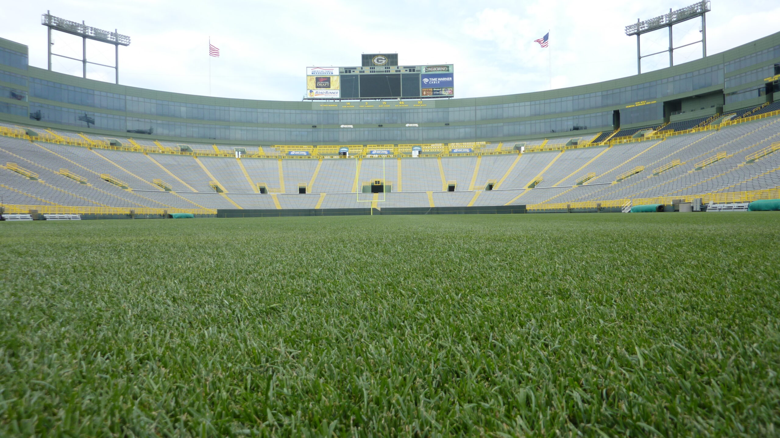 View inside Lambeau Field in Green Bay, Wisconsin