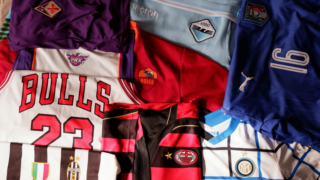Assorted sports jerseys illustrating differences in fan apparel