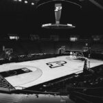 College basketball arena illustrating the March Madness tournament