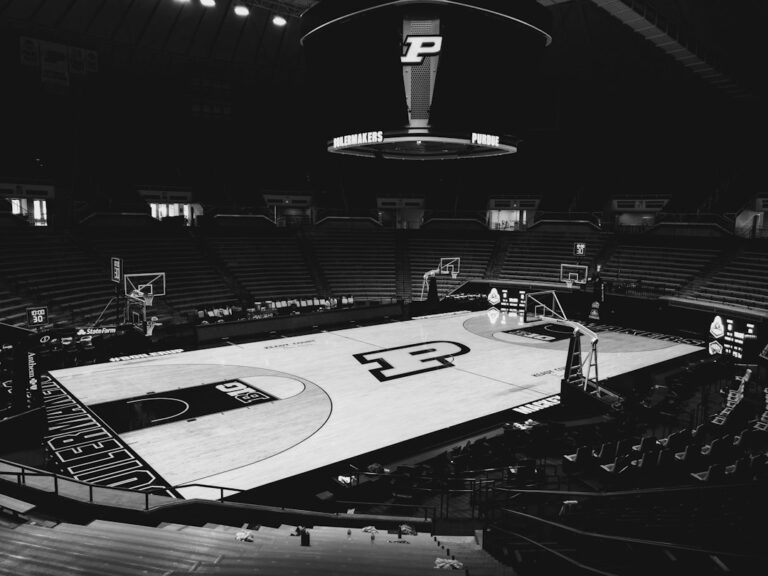 College basketball arena illustrating the March Madness tournament
