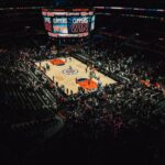 Basketball arena used to illustrate NBA salary cap and roster-building rules