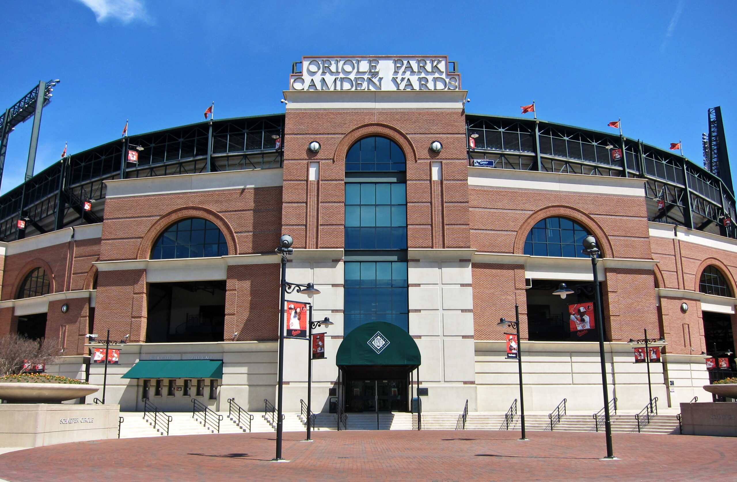 Main entrance to Oriole Park at Camden Yards in Baltimore