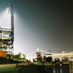 PNC Park illuminated at night in Pittsburgh