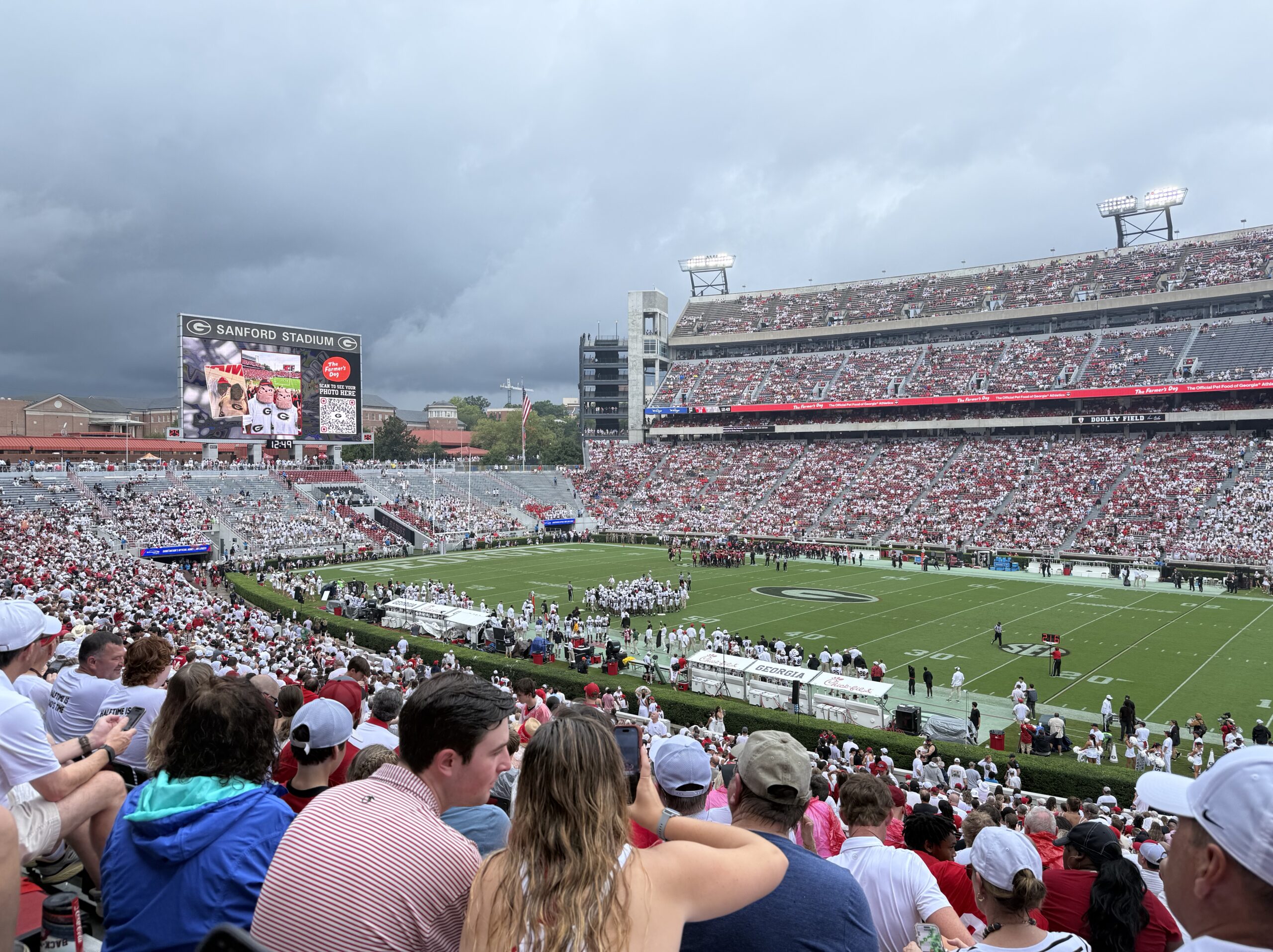 Georgia fans filling Sanford Stadium during a whiteout game