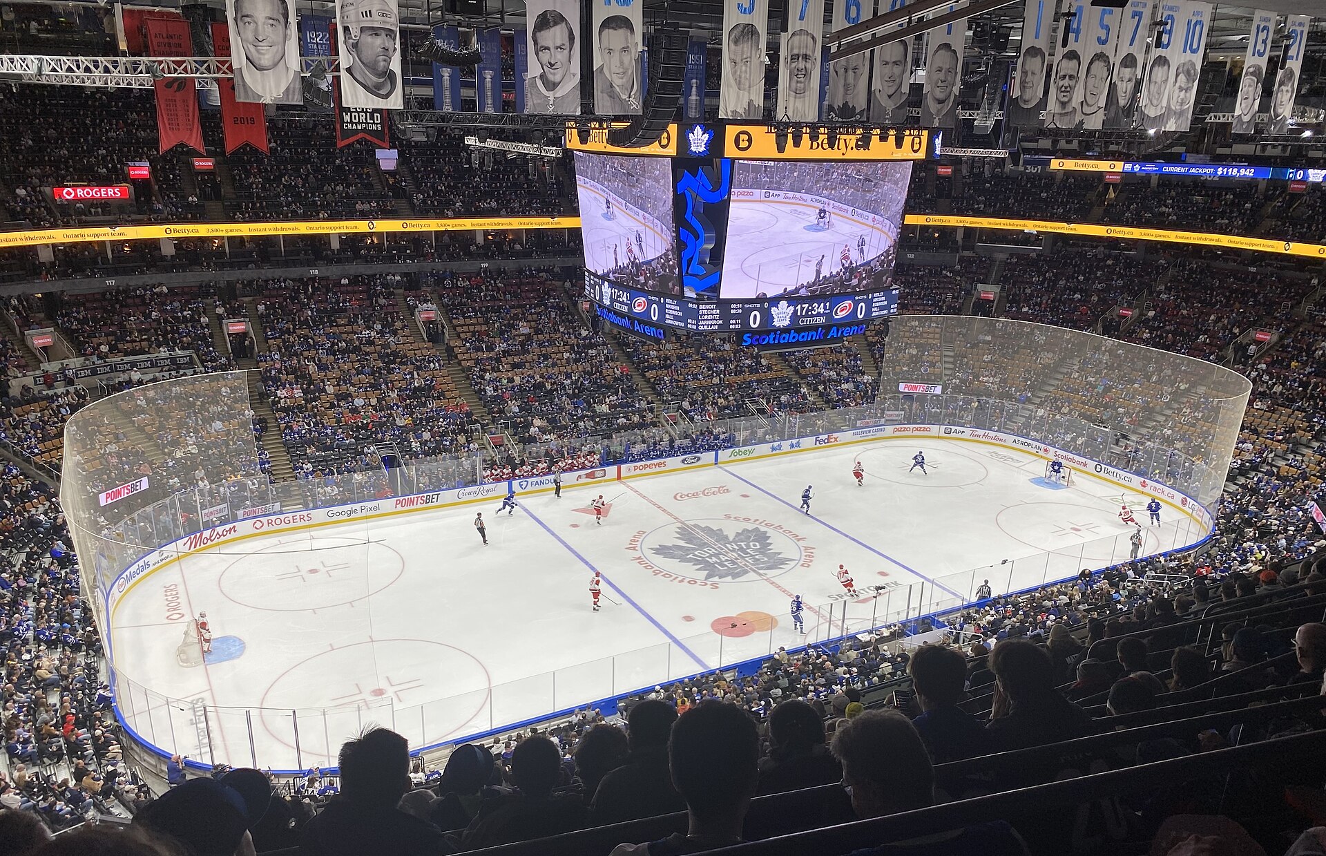 Scotiabank Arena during a Toronto Maple Leafs game in March 2026