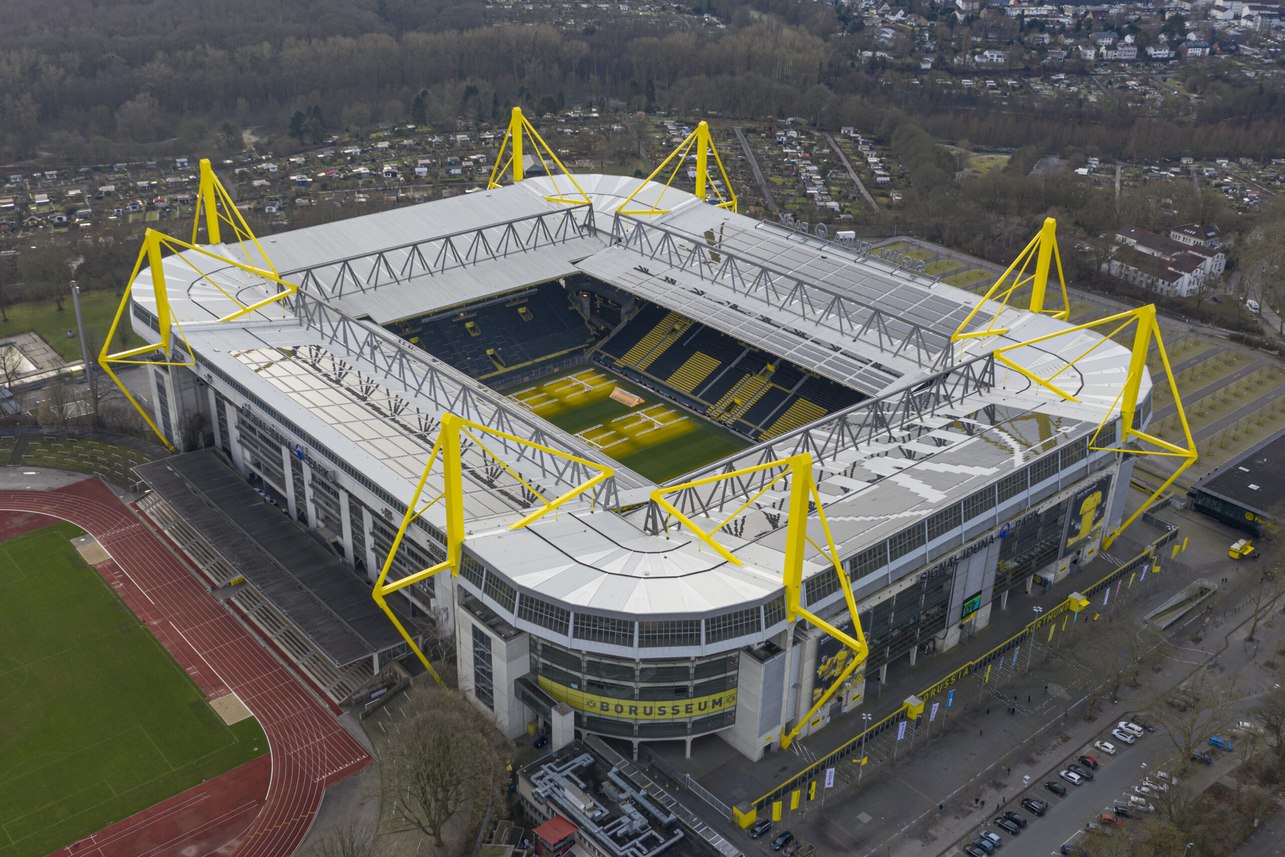 Aerial view of Signal Iduna Park in Dortmund