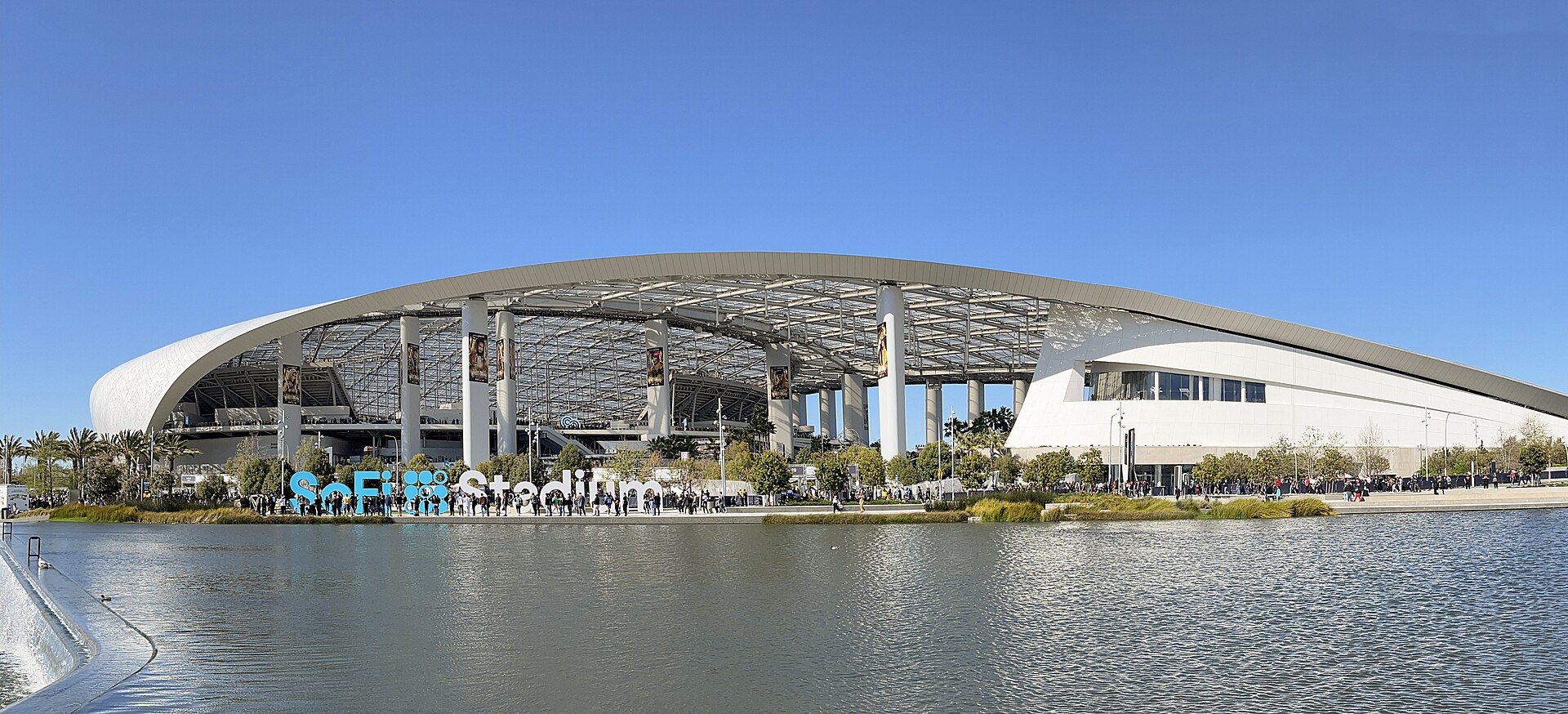 Exterior of SoFi Stadium in Inglewood, California