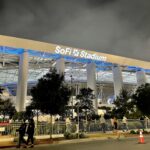 East facade of SoFi Stadium in Inglewood, California