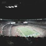 Crowded American football stadium during a game