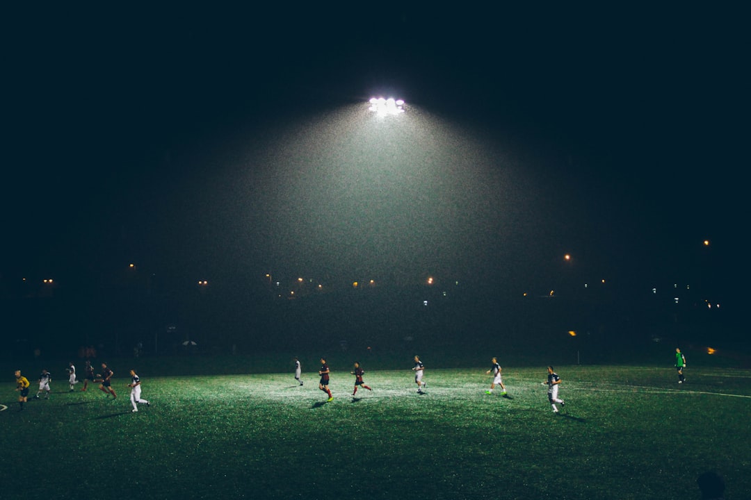 Soccer players competing on the field