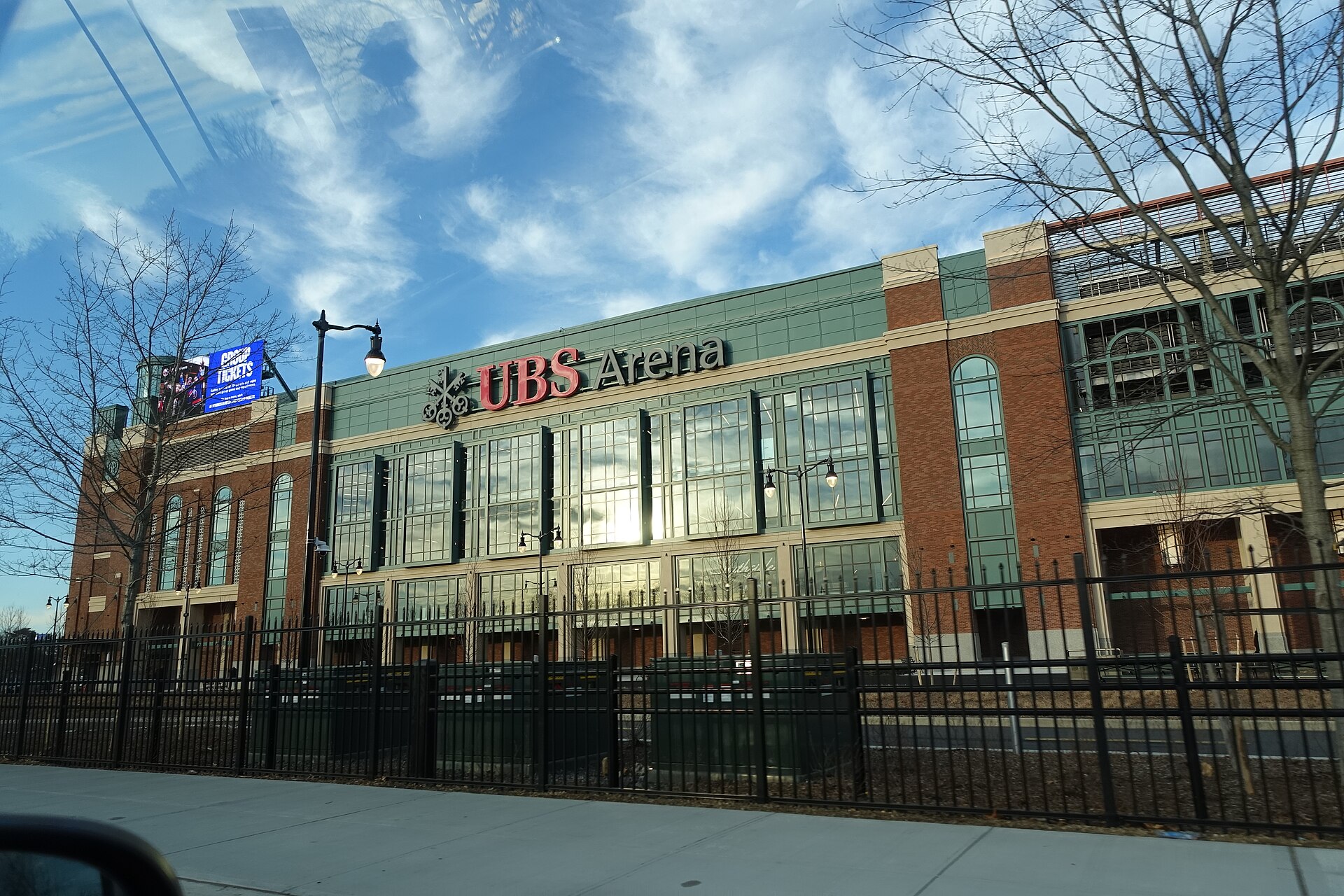 Exterior of UBS Arena in Elmont, New York