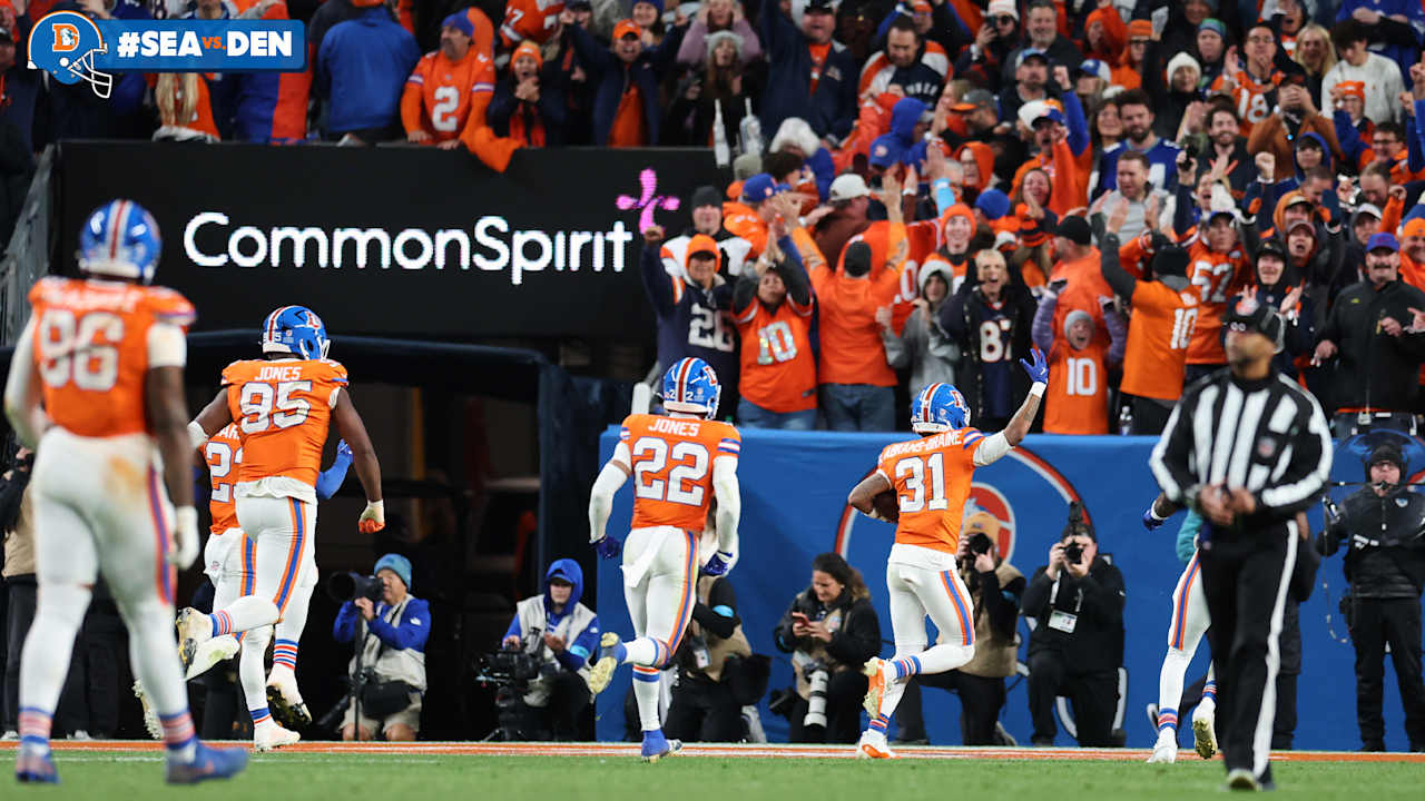 Denver Broncos defenders during the 17-14 overtime victory over the Seattle Seahawks
