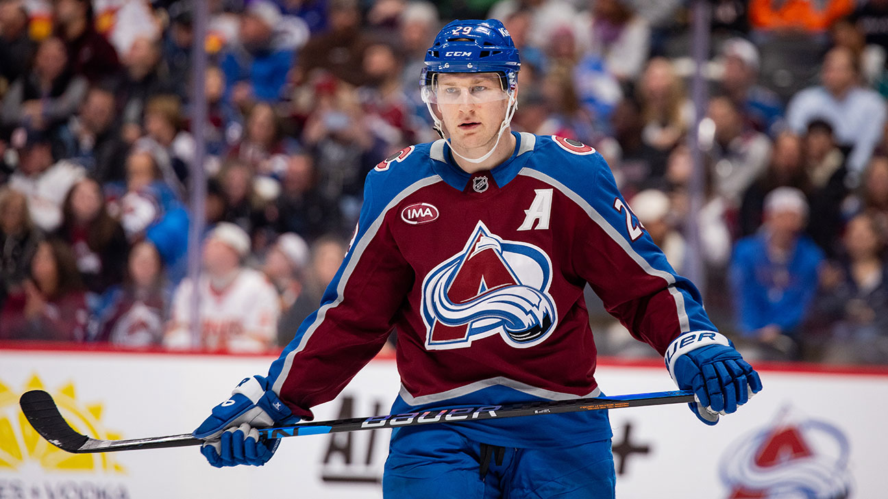 Colorado Avalanche center Nathan MacKinnon in action