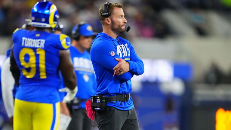 Los Angeles Rams head coach Sean McVay during the overtime loss to Buffalo